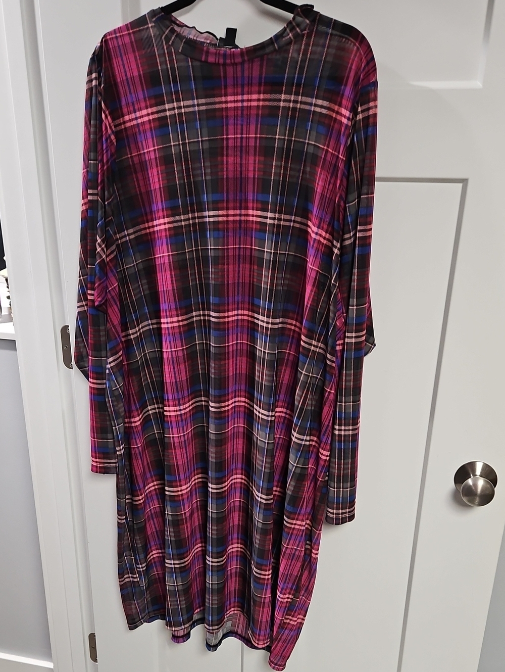 torrid Pink and Black Plaid Mesh Top